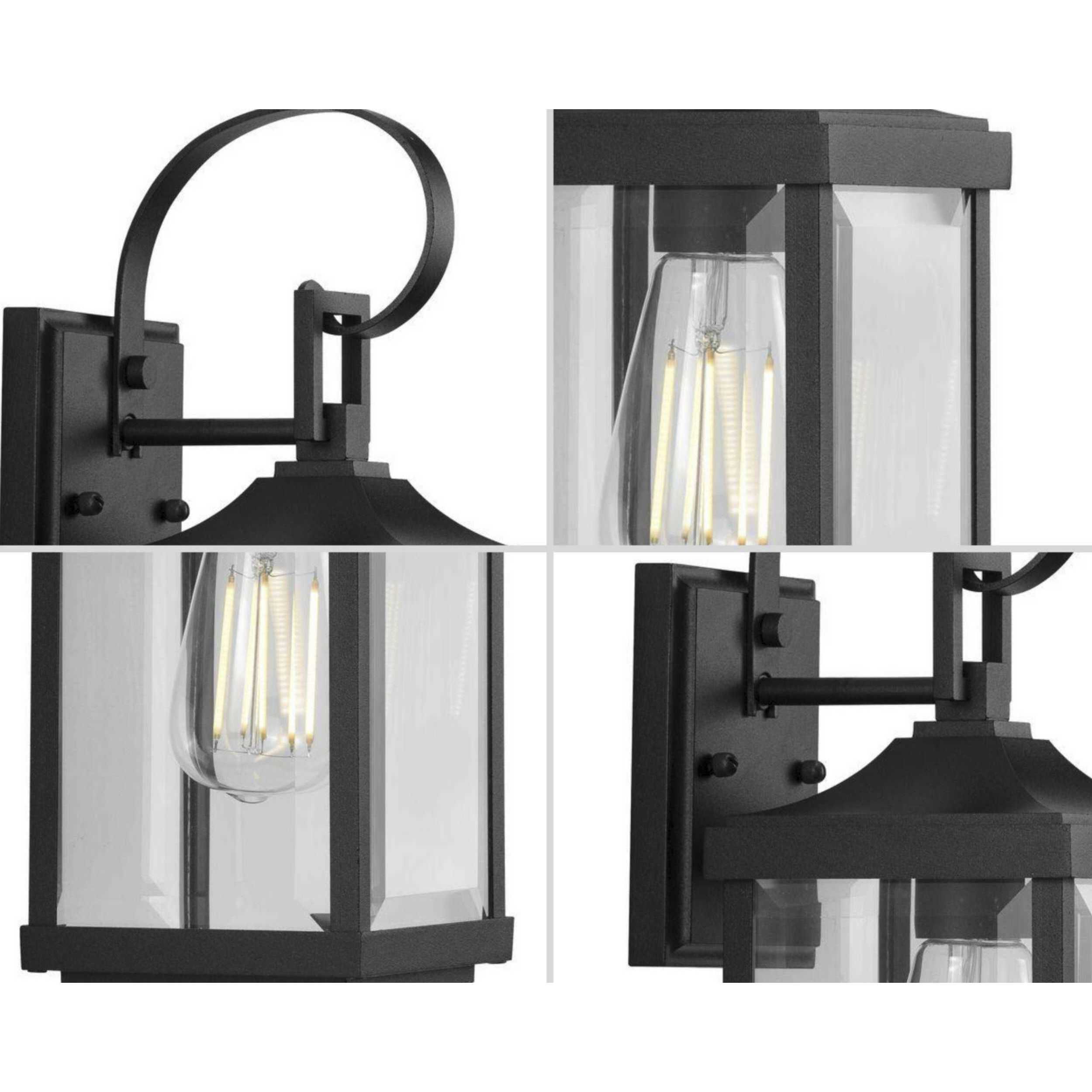 Gibbes Street 1 Light 15 inch Textured Black Outdoor Wall Lantern, Small, Design Series 