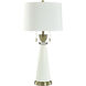 Cameron 33 inch 120.00 watt Focus White and Brass and Clear Table Lamp Portable Light
