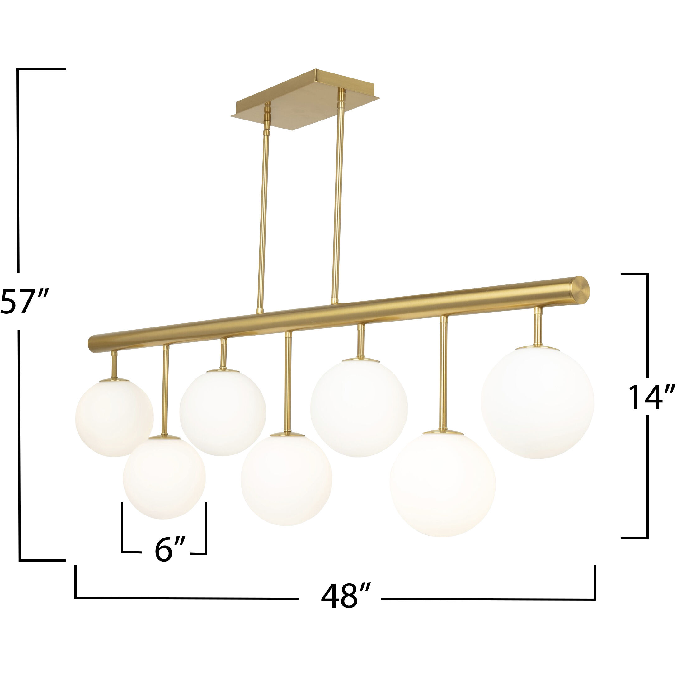 Aurelia LED 48 inch Brass Island Lights Ceiling Light
