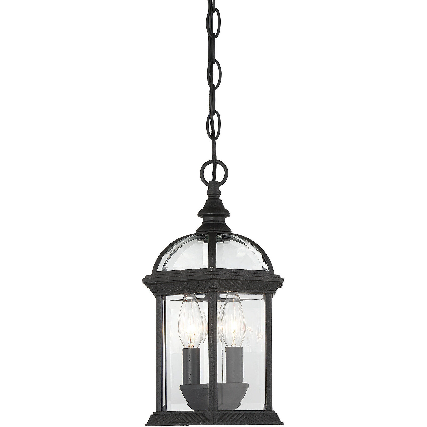 Kensington 3 Light 8.25 inch Black Outdoor Hanging Lantern
