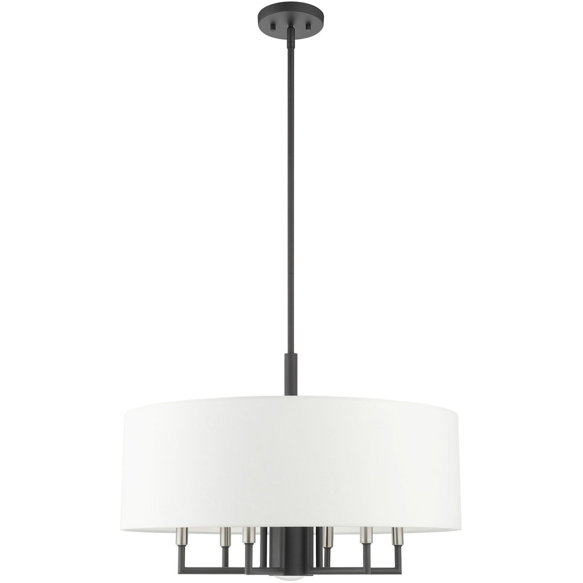 Meridian 7 Light 24 inch Scandinavian Gray Pendant Chandelier Ceiling Light