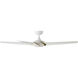 Lucid 62 inch Soft Brass and Matte White with Matte White Blades Downrod Ceiling Fan in 3000K, Soft Brass Matte White