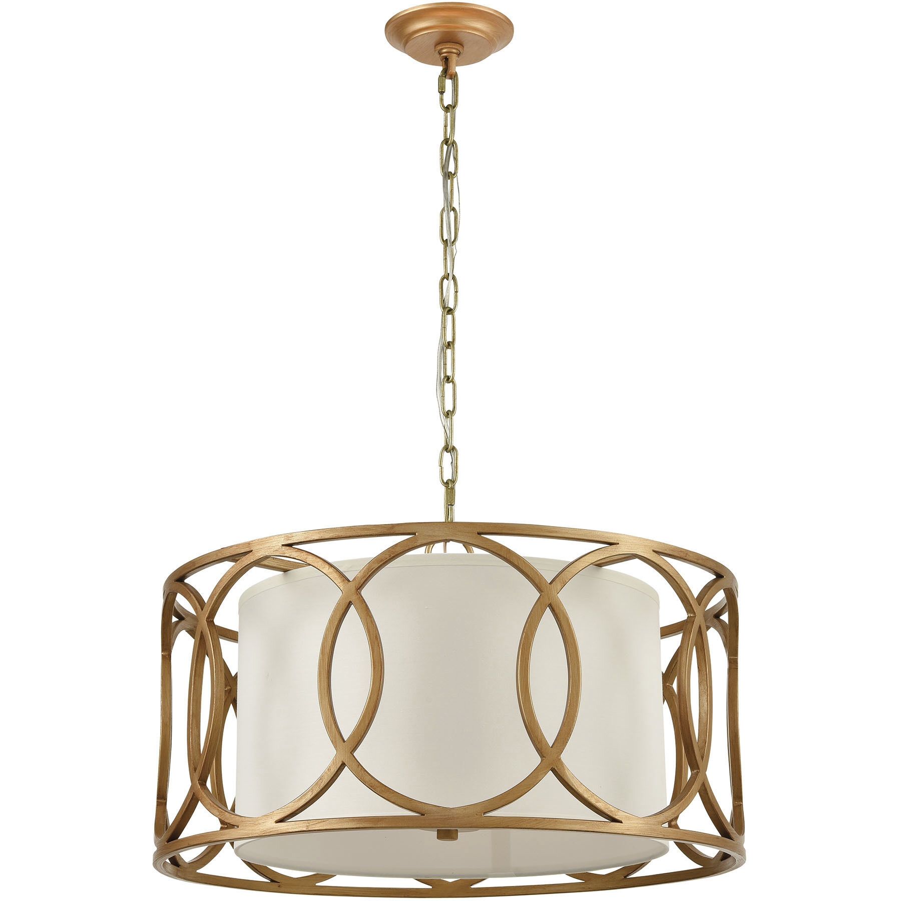 Ringlets 4 Light 22 inch Matte Gold Chandelier Ceiling Light