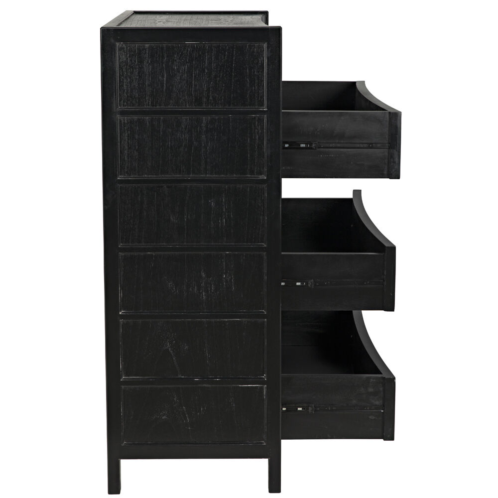 Hampton Hand Rubbed Black Dresser, Tall Boy