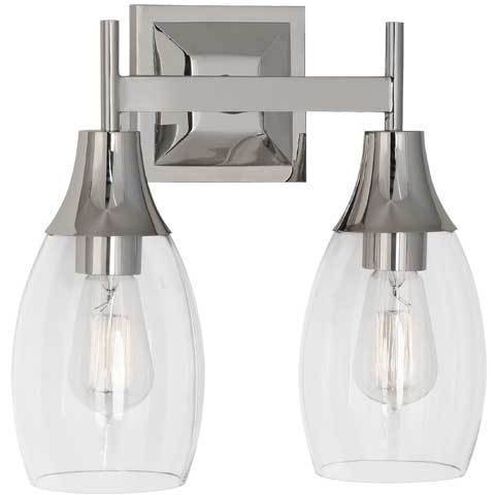 Grace 2 Light 13.13 inch Polished Nickel Wall Sconce Wall Light