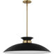 Perkins 1 Light 24 inch Matte Black/Burnished Brass Pendant Ceiling Light