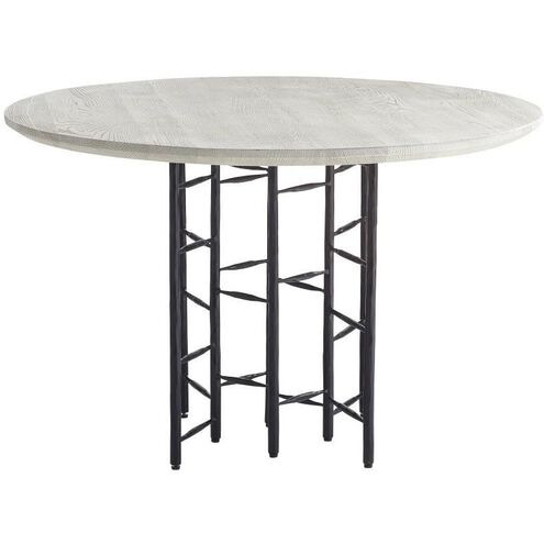 Enito 48 inch Smoke Oak Wood and Blackened Iron Entry Table