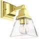 Mission 1 Light 5 inch Polished Brass Sconce Wall Light