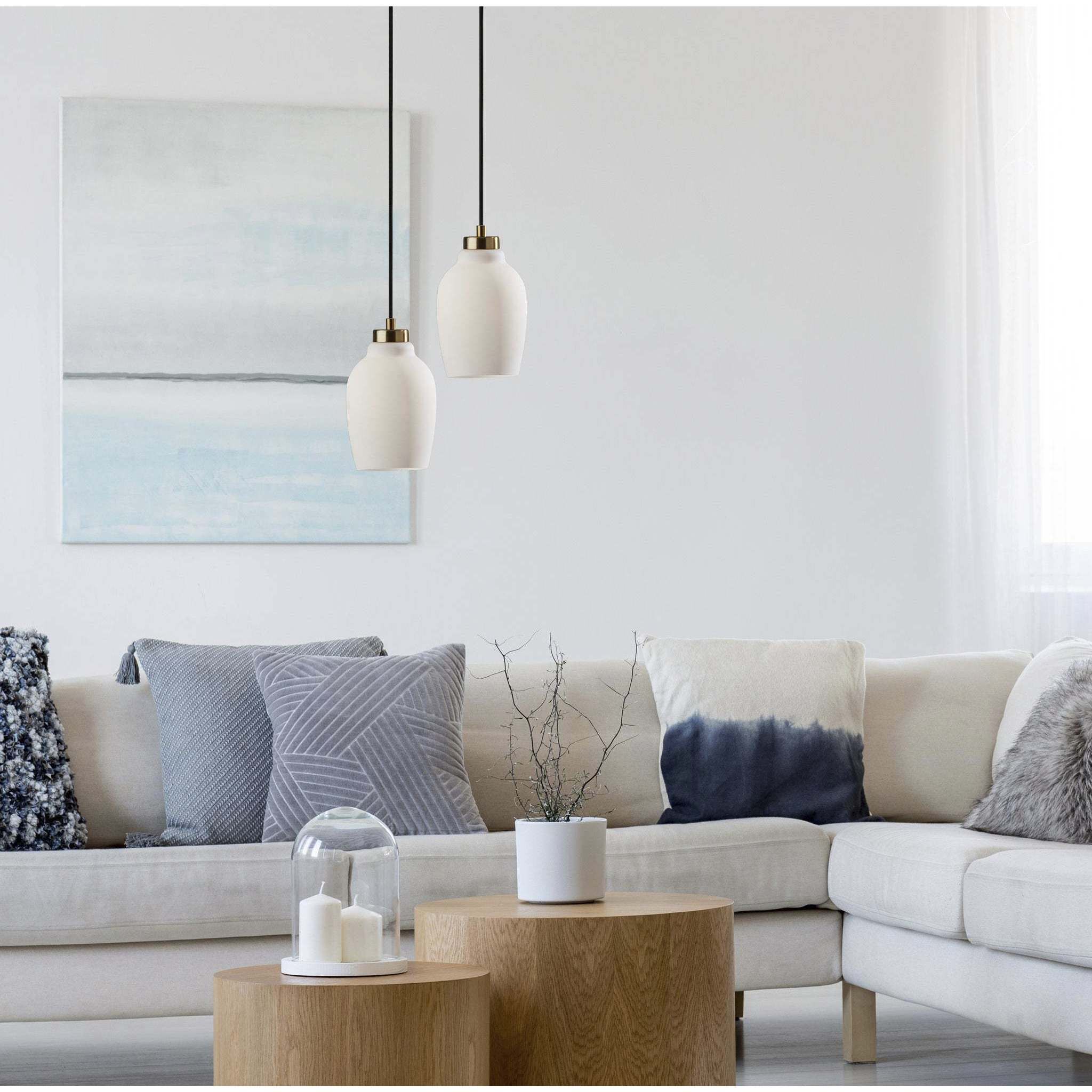 Clara 1 Light 5.75 inch Antique Brass Pendant Ceiling Light