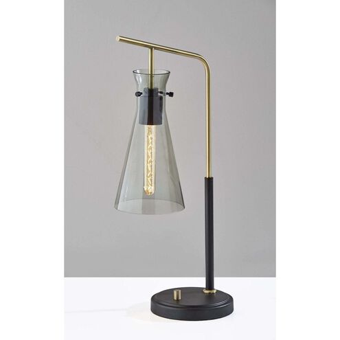 Walker 24 inch 40.00 watt Black and Antique Brass Desk Lamp Portable Light