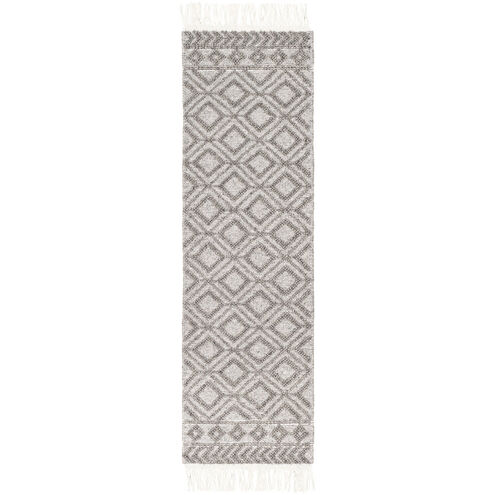 Farmhouse Tassels 96 X 30 inch Black/White Rugs in 2.5 x 8