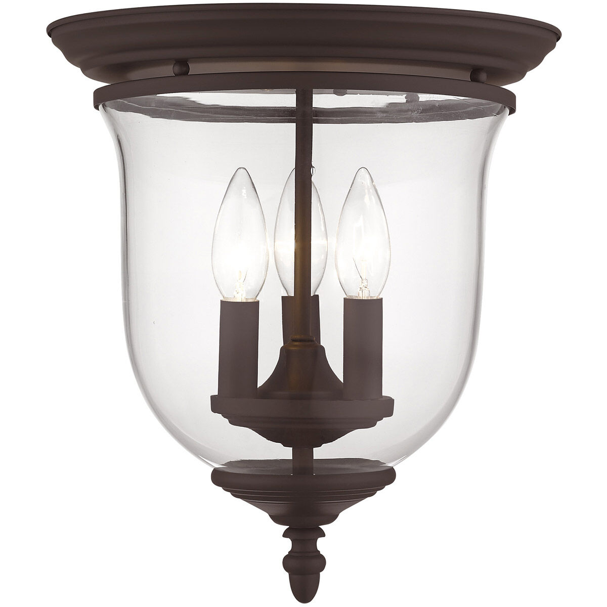 Legacy 3 Light 12 inch Bronze Flush Mount Ceiling Light