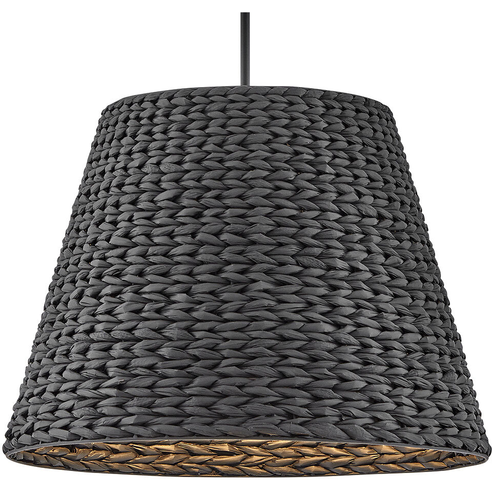 Seabrook 1 Light 24 inch Black Chandelier Ceiling Light, Drum