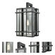 Glass Tower 1 Light 18 inch Matte Black Outdoor Wall Sconce