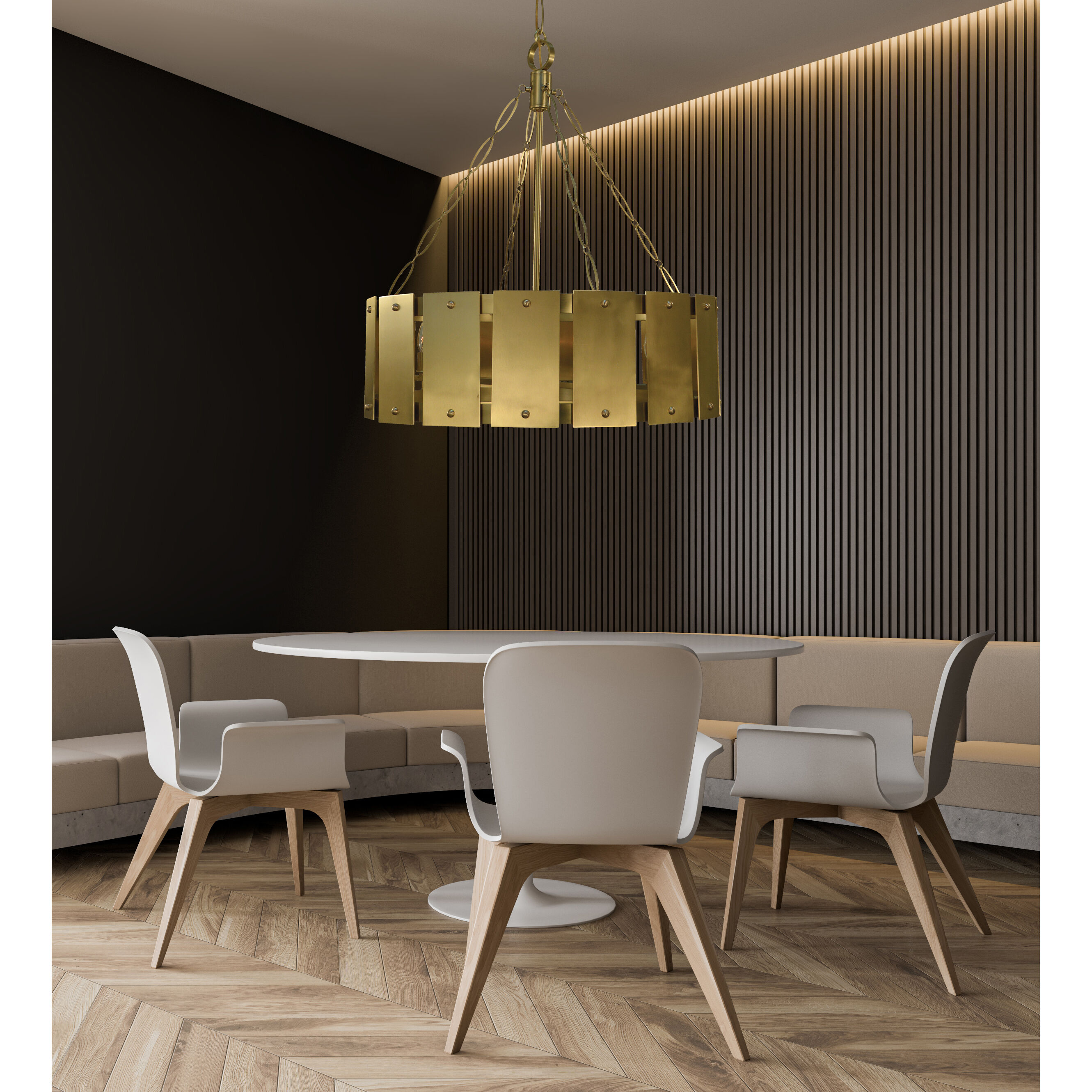 Barrington 8 Light 30 inch Brushed Brass Dining Chandelier Ceiling Light