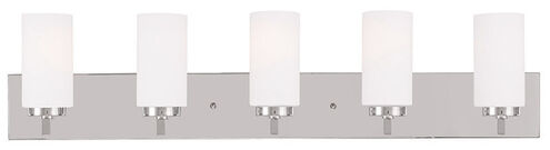 West Lake 5 Light 35 inch Polished Chrome Bath Vanity Wall Light