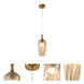 Eesha 1 Light 6.25 inch Aged Gold Brass and Amber Pendant Ceiling Light