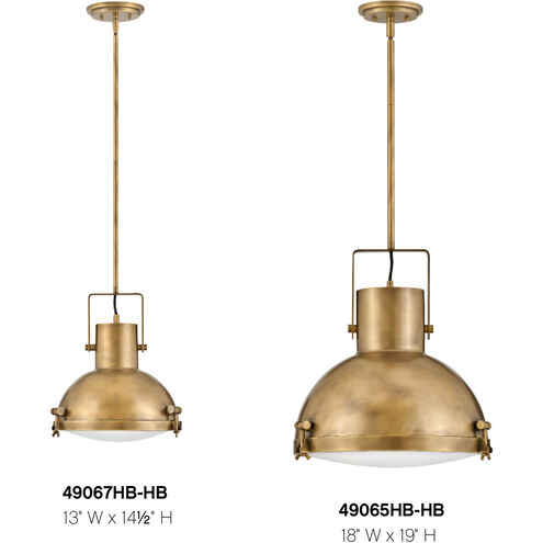 Nautique LED 18 inch Heritage Brass Indoor Pendant Ceiling Light