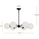 Alora Mood Celia 6 Light 30.25 inch Matte Black/Opal Glass Chandelier Ceiling Light