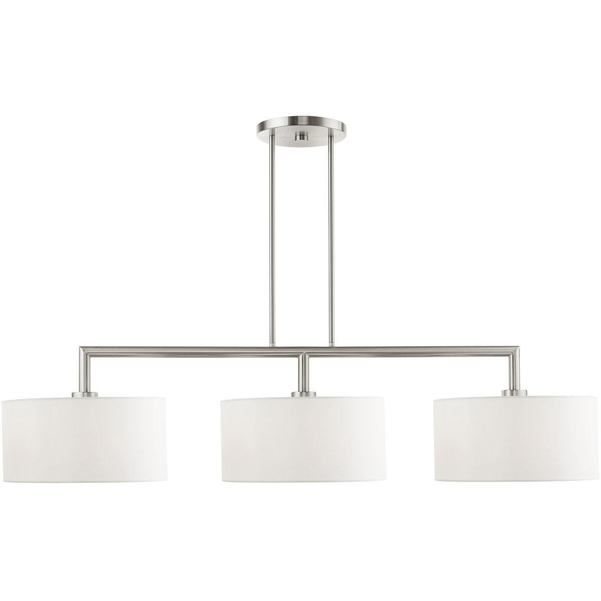 Meridian 3 Light 51 inch Brushed Nickel Linear Chandelier Ceiling Light