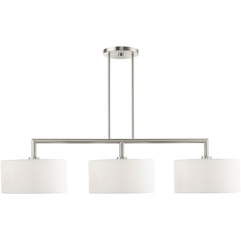 Meridian 3 Light 51 inch Brushed Nickel Linear Chandelier Ceiling Light