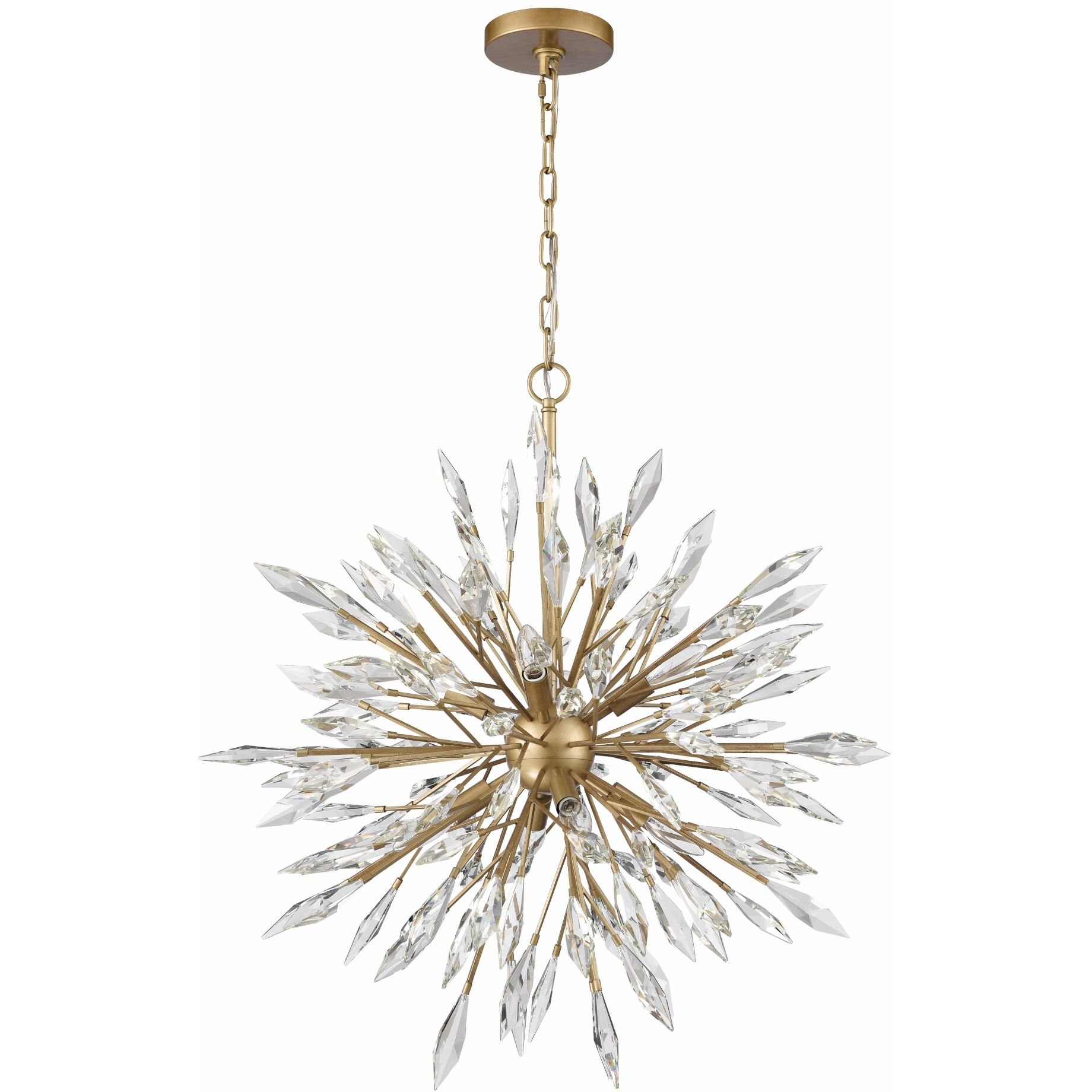 Crystal Fusion 8 Light 30 inch Peruvian Gold Chandelier Ceiling Light