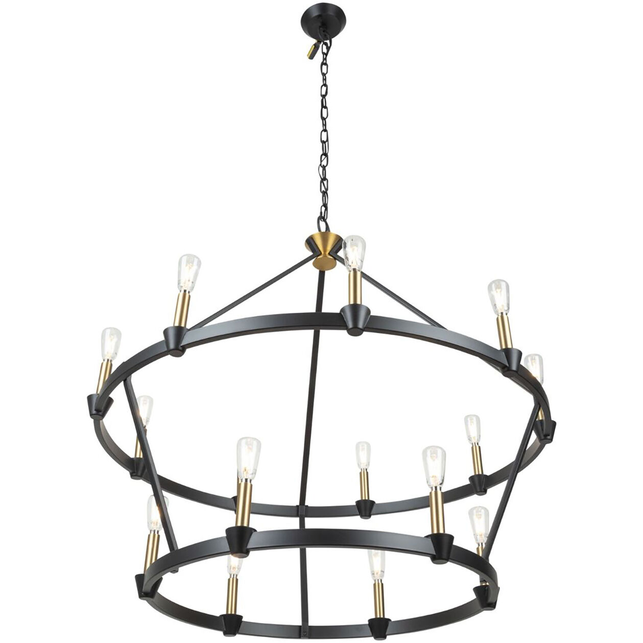Notting Hill LED 36 inch Black and Brushed Brass Chandelier Ceiling Light