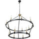 Notting Hill LED 36 inch Black and Brushed Brass Chandelier Ceiling Light