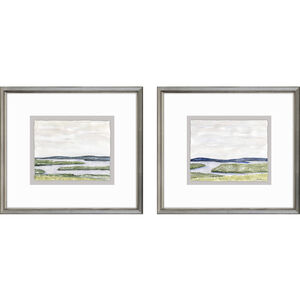 Waterside Blue and Gray and Green Framed Art