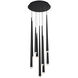 Cascade LED 17 inch Black Multi-Light Pendant Ceiling Light in 9, Round, 37in.