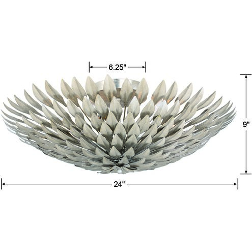 Broche 6 Light 24 inch Antique Silver Flush Ceiling Light