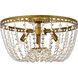 Kylie 3 Light 16 inch Brass Flush Mount Ceiling Light