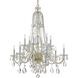 Traditional Crystal 12 Light 37.5 inch Polished Brass Chandelier Ceiling Light in Clear Swarovski Strass