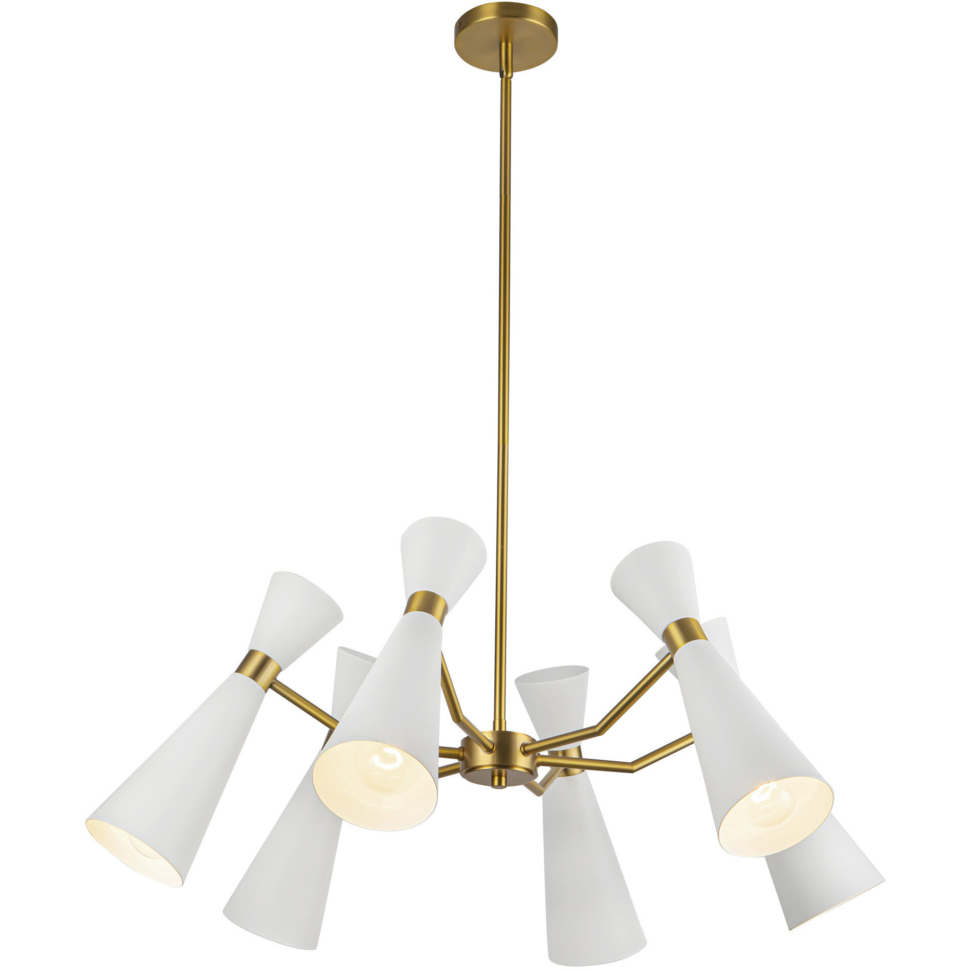 Alora Mood Blake 6 Light 32 inch White/Aged Gold Chandelier Ceiling Light in White and Aged Gold