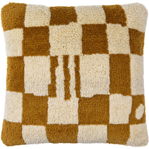 Balder 22 X 22 inch Medium Brown/Ivory Accent Pillow