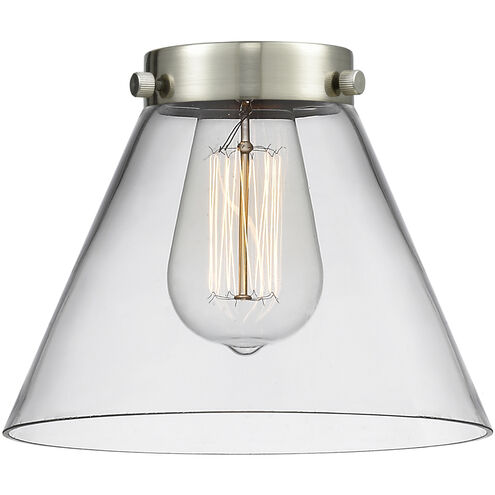 Nouveau Cone LED 7.75 inch Black Antique Brass Mini Pendant Ceiling Light in Clear, Nouveau