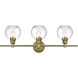 Collier 3 Light 28 inch Satin Gold Bath Sconce Wall Light