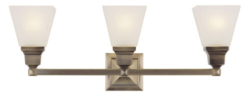 Mission 3 Light 25 inch Antique Brass Bath Vanity Wall Light