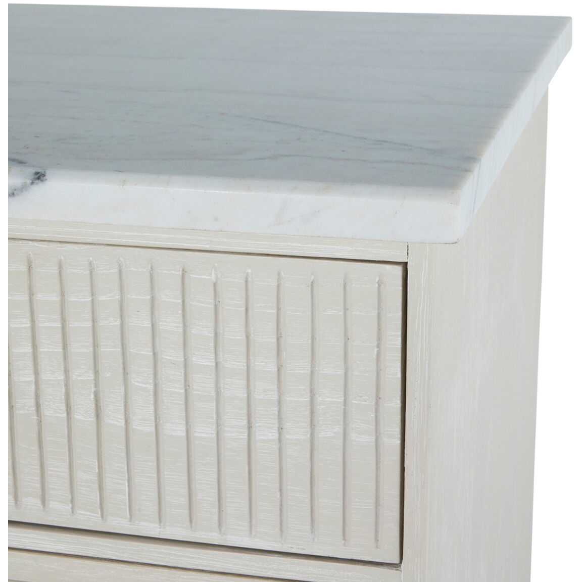 Archie Cerused White / Agros White Stone / Antique Bronze Cabinet