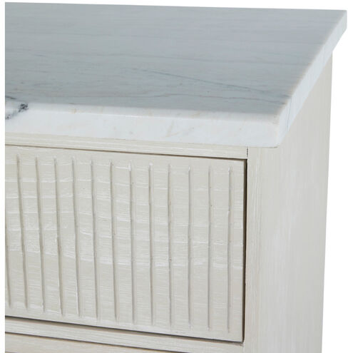Archie Cerused White / Agros White Stone / Antique Bronze Cabinet