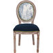 Cameron Blue Toile and Navy Velvet and Lime Green and Taupe Washed Chair
