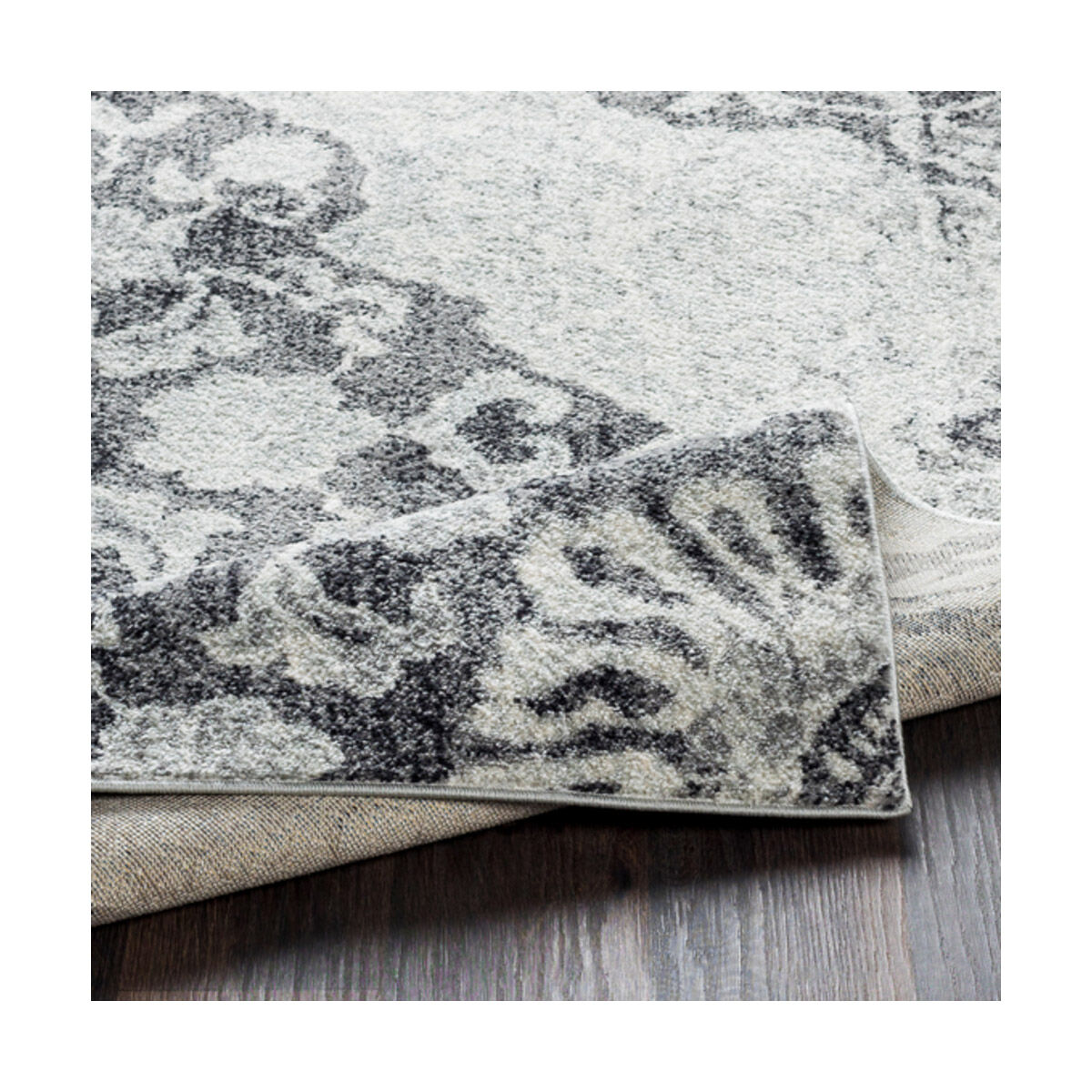 Elaziz 90 X 63 inch Medium Gray/Light Gray/Black/White Rugs, Rectangle