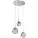 Gem LED 20.1 inch Classic Silver Chandelier Ceiling Light in 3000K LED, Smoke, Round Multi-Port