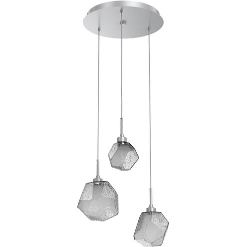 Gem LED 20.1 inch Classic Silver Chandelier Ceiling Light in Smoke, 2700K LED, Round Multi-Port
