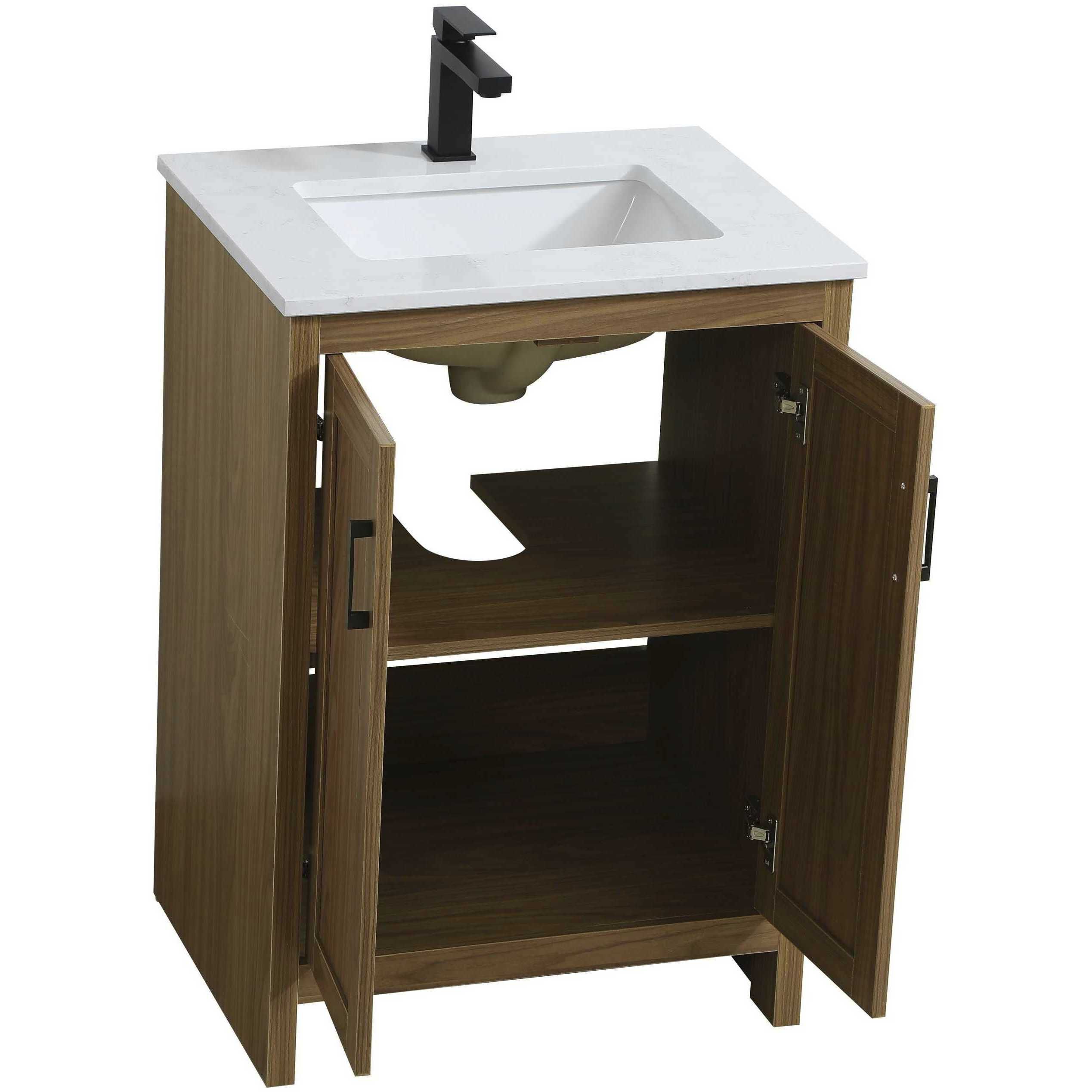 Finnley 24 X 34 inch Walnut Brown Bathroom Vanity Cabinet