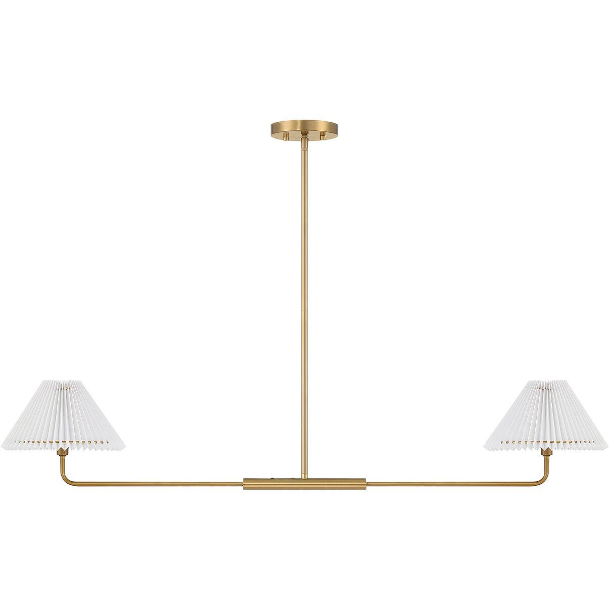 Stella 2 Light 44 inch Natural Brass Linear Chandelier Ceiling Light