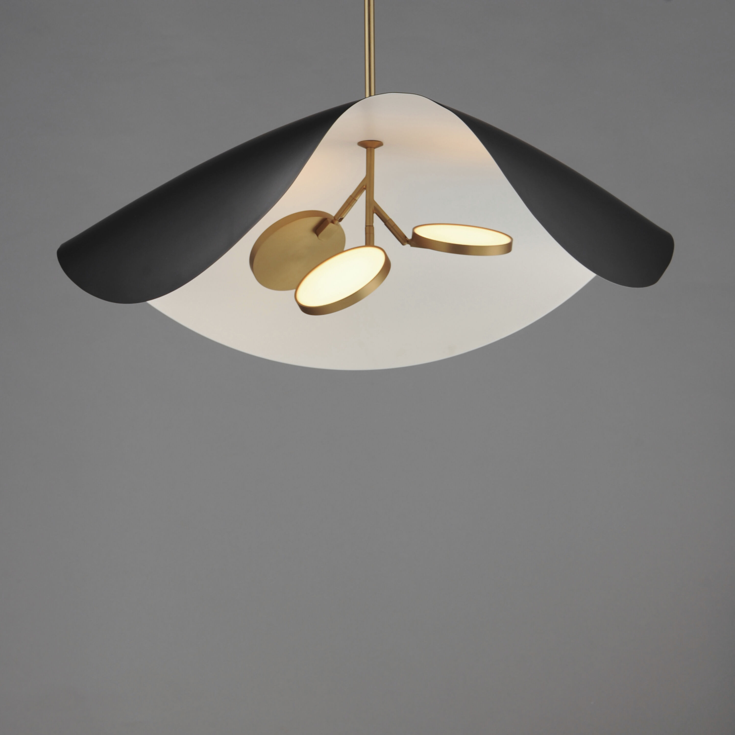 Carmen LED 32 inch Black and Gold Single Pendant Ceiling Light in Black/Gold