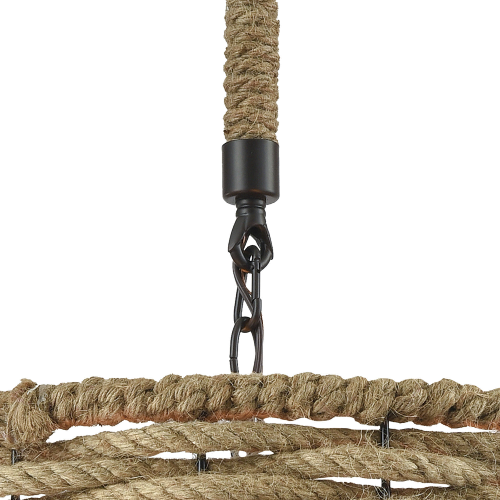 Weaverton 3 Light 19 inch Natural with Oil Rubbed Bronze Chandelier Ceiling Light