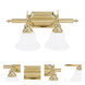 French Regency 2 Light 19 inch Polished Brass Vanity Sconce Wall Light