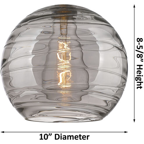Ballston Large Deco Swirl 1 Light 10 inch Polished Chrome Pendant Ceiling Light, Ballston